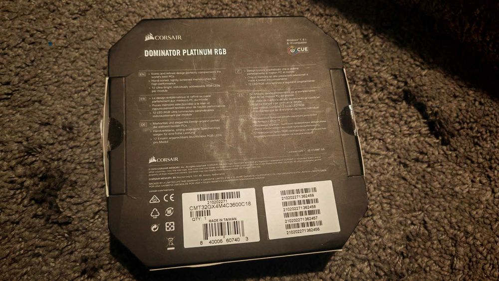 Рам памет Corsair Dominator Platinum RGB 32GB (4 x 8GB) DDR4 3600MHz