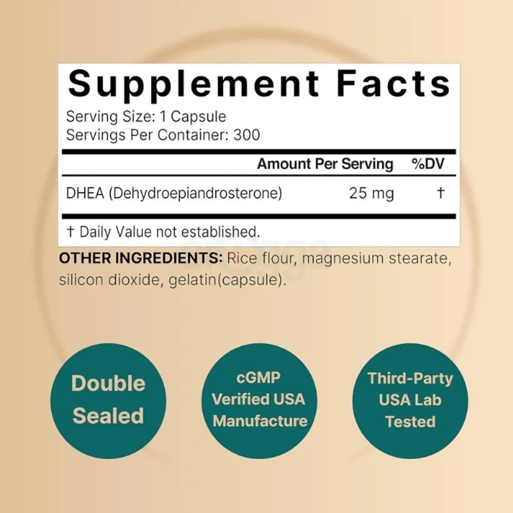 Dhea дхеа Дегидроэпиандростерон, 25мг 300 кап USA