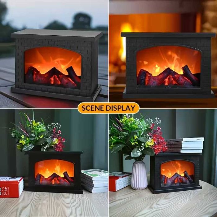 Настолна декоративна камина на ток с изкуствен огън за декорация