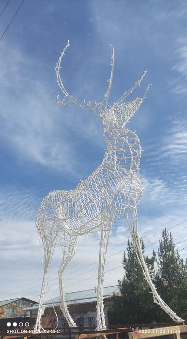 Новогодние Олени Каркас из Герлянды