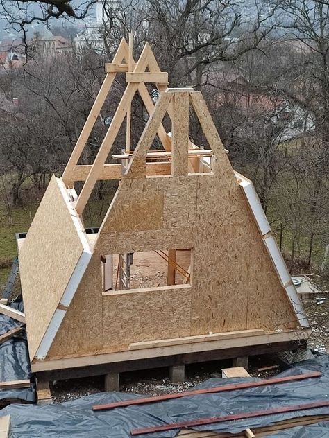 Construim cabane din lemn in forma de A