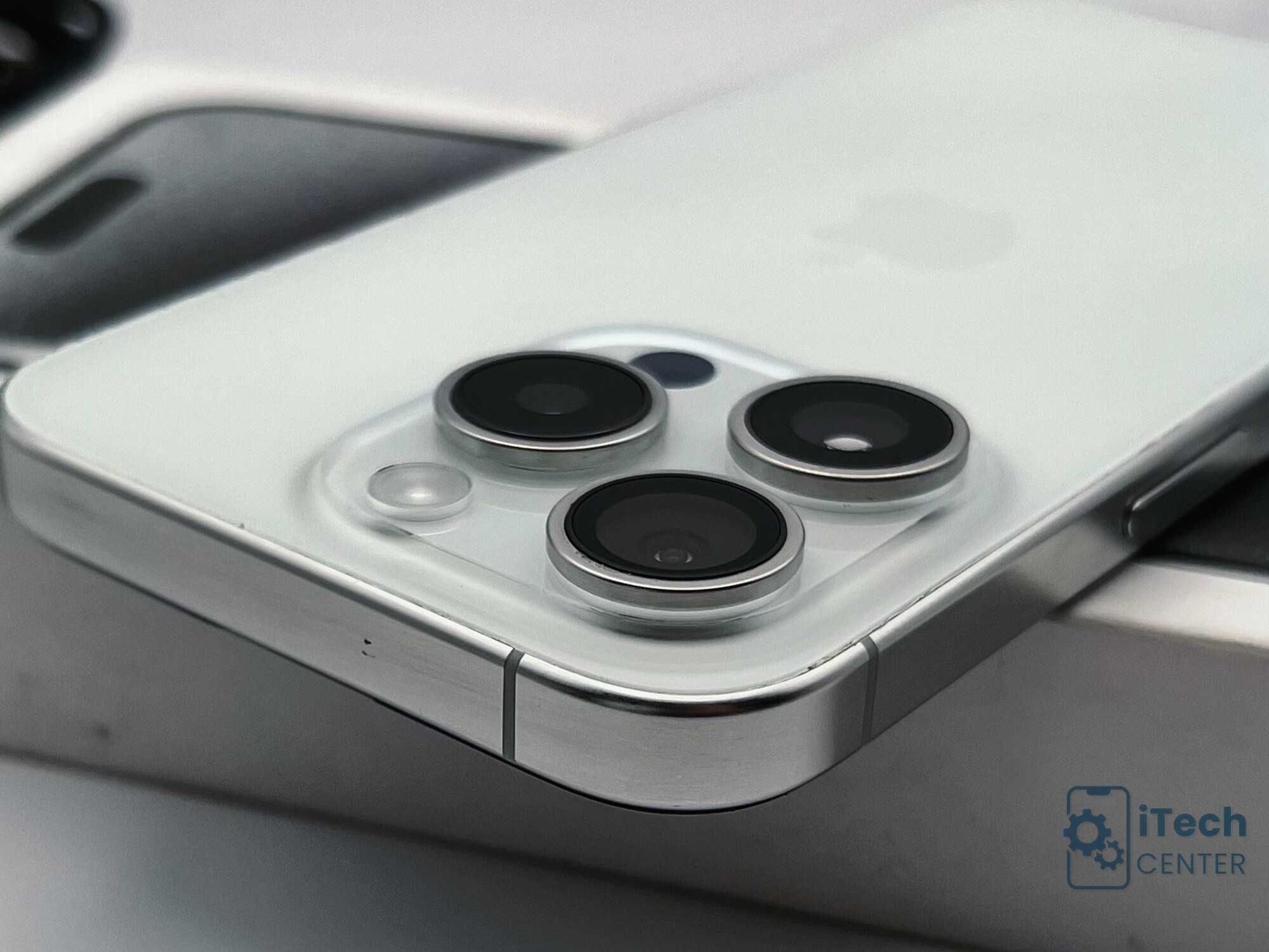 iPhone 15 Pro, 128GB, White Titanium, 100% батерия, КАТО НОВ, ГАРАНЦИЯ