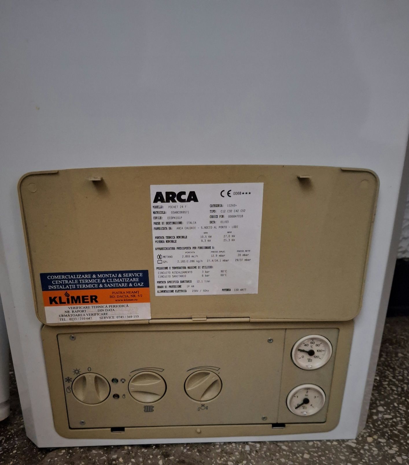 Centrala termica pe gaz , clasica Arca Pocket
