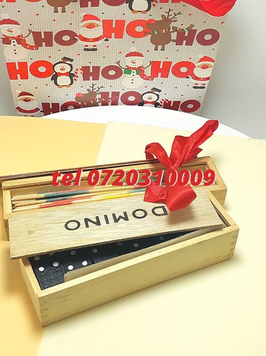 Pachet Cadou Craciun  Joc Marocoo mikadoSi Domino  Transport Gr