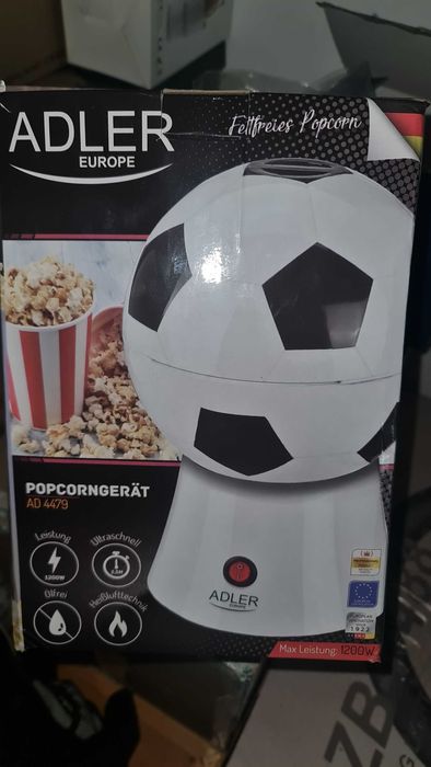 Aparat pentru Popcorn Adler AD4479 1200W Alb- NOU (forma de minge)
