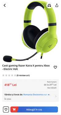 Casti gaming Razer Kaira X pentru Xbox - Electric Volt