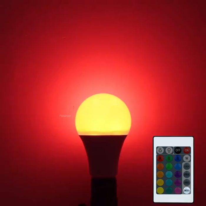 Bec LED RGB cu telecomandă