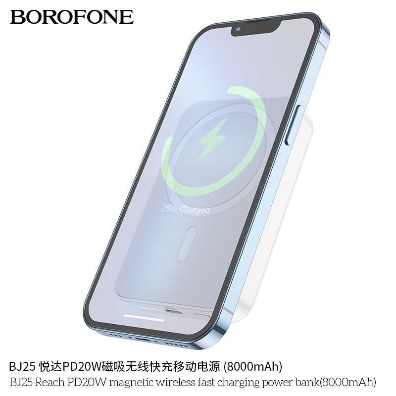 Borofone BJ25 Magnetic Power Bank 15W 8000mAh PD 20W iPhone 12 13 14