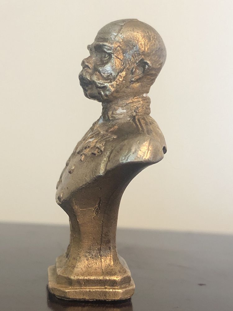 Statueta bust metalic Franz Joseph,semnata