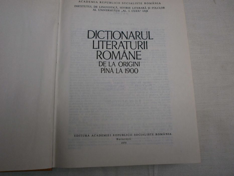 dictionarul literaturii romane de la origini pina la 1900