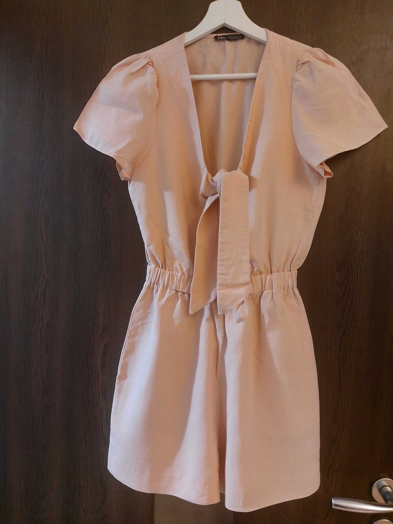 Salopeta scurta roz dama 34/XS ZARA