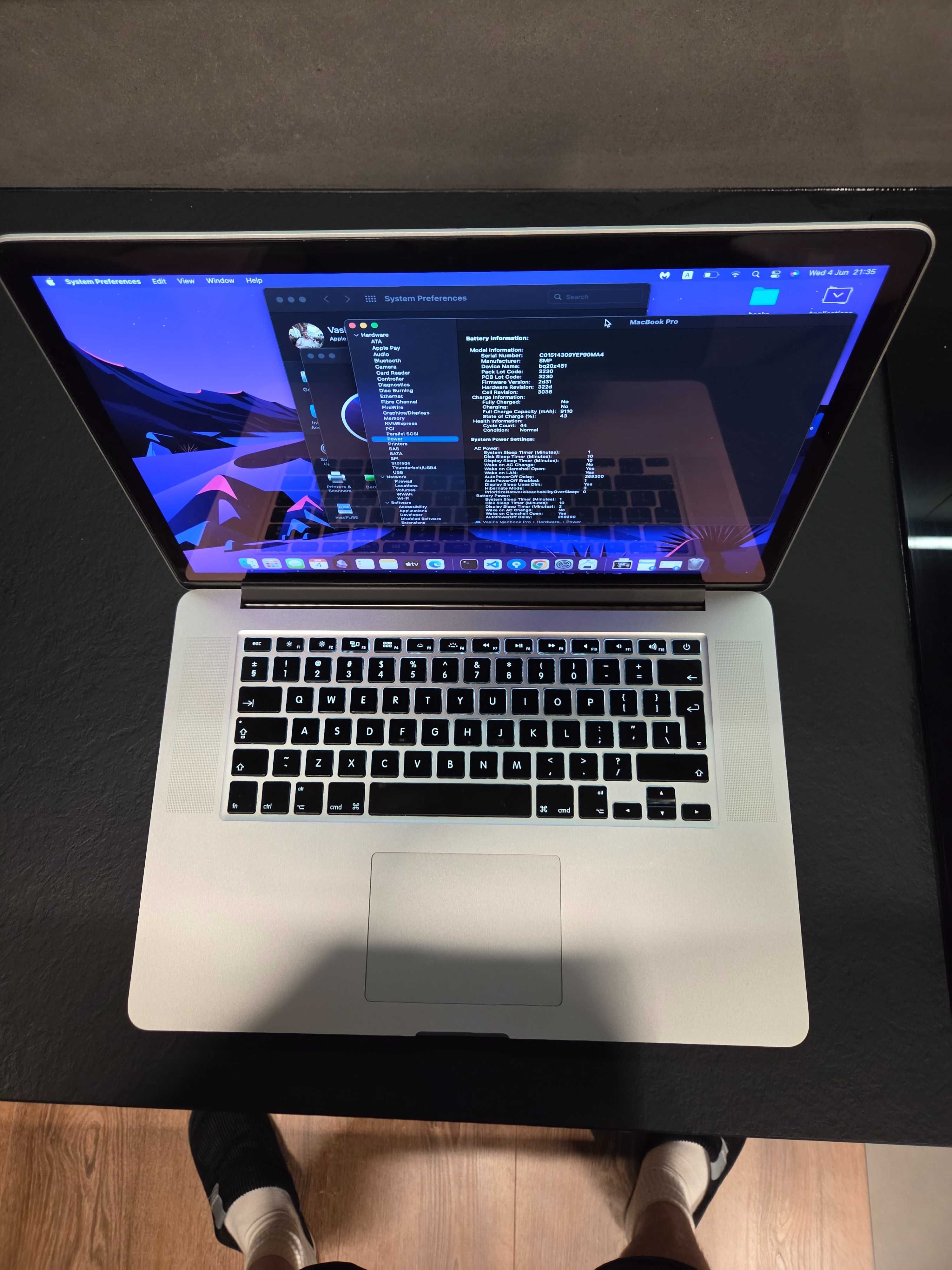 Macbook Pro 15' 2015 16GB 256GB сменена батерия
