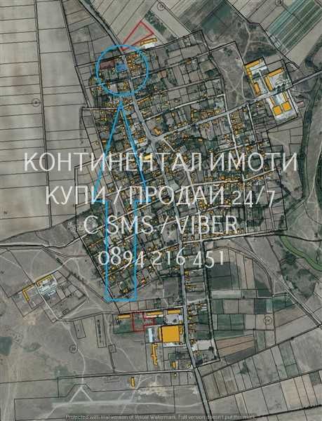 код 62999. Перфектен парцел 715м2 на централната улица до ток и вода