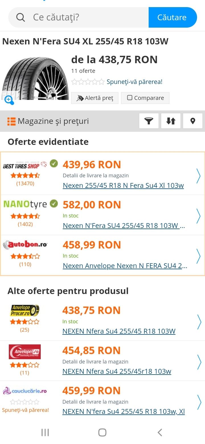 2 anvelope vara, NEXEN 255/45 R18 103W N FERA SU4 XL 103W