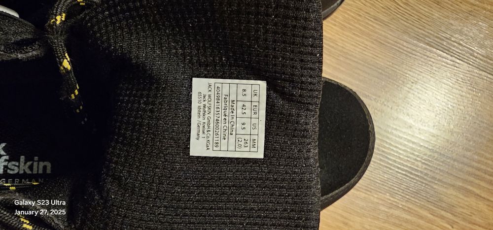 Ghete de drumeție pentru bărbați Jack Wolfskin, negre, mărimea 42