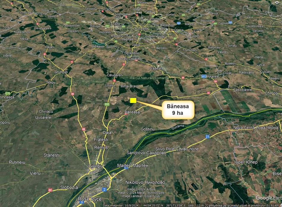 Baneasa, judet Giurgiu, 9 hectare teren extravilan agricol arabil