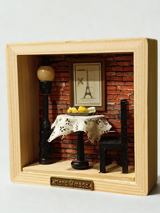 Miniatură decorativă „Cafenea pariziană” - handmade
