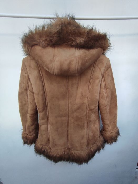 Детско палто в бежов/ кафяв цвят с безплатна доставка