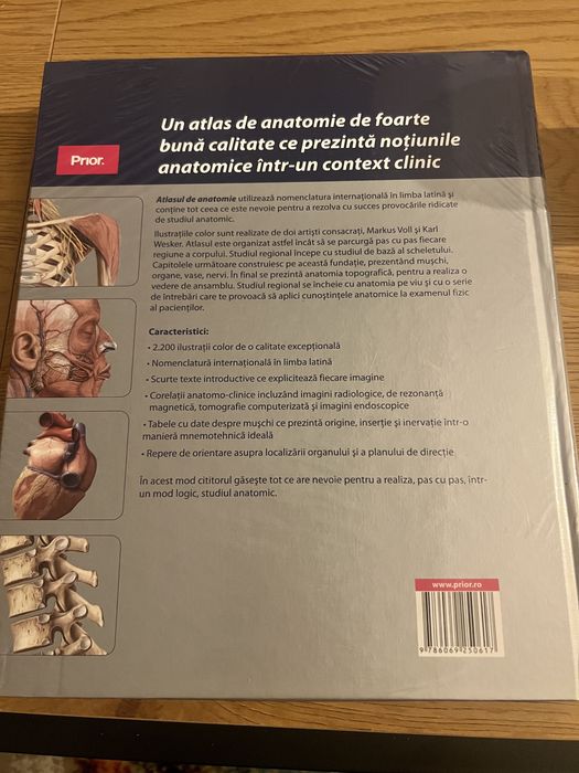 Atlas de anatomie-Nomenclatura latina, editura Prior- NOU