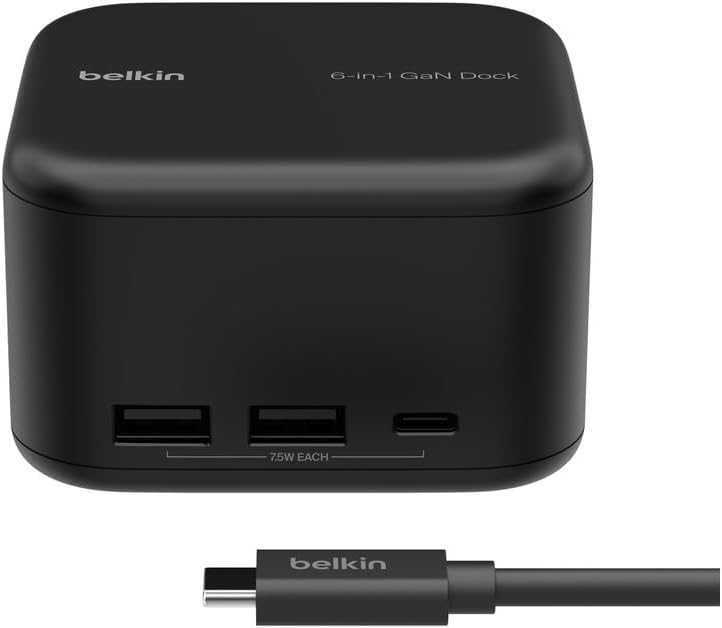 Belkin Connect USB-C 6-в-1 Core GaN, 130 W,многопортова докинг станция