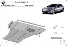 Scut metalic pentru motor Renault Megane 2008-2016 - otel 2mm