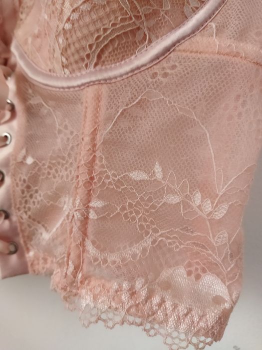 Bustiera corset superb roz din dantela Secret Possessions Xs-S 34/36