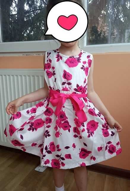 Нова рокля с розови цветя и колначе