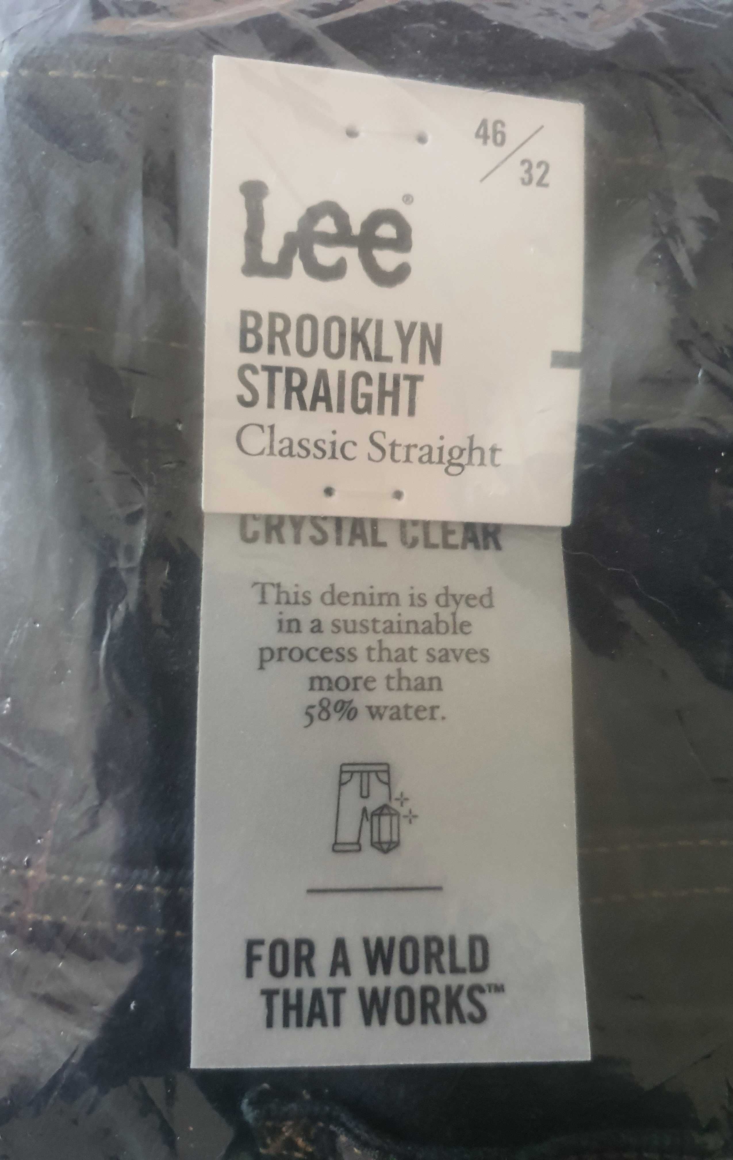 Blugi Lee Men's Brooklyn straight jeans, Blue black 46W/32 marime mare