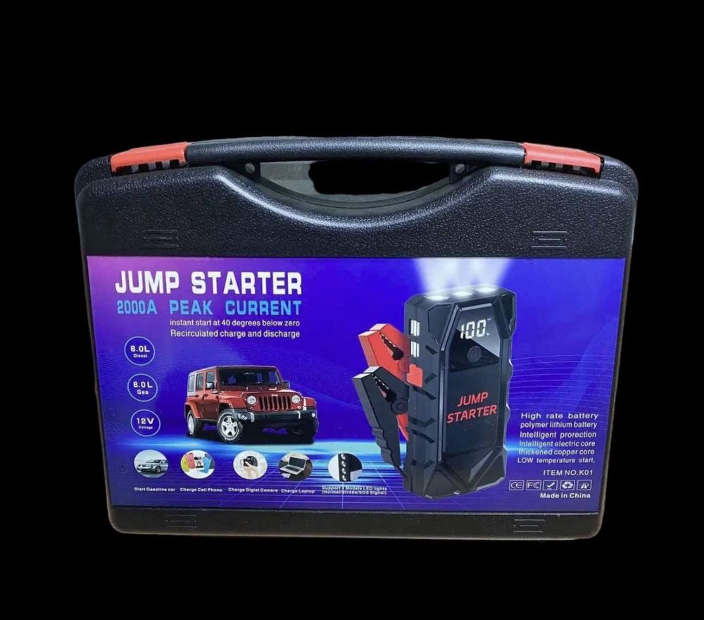 Автомобилен стартер Jump Starter 18000mAh, 12V + КОМПРЕСОР
