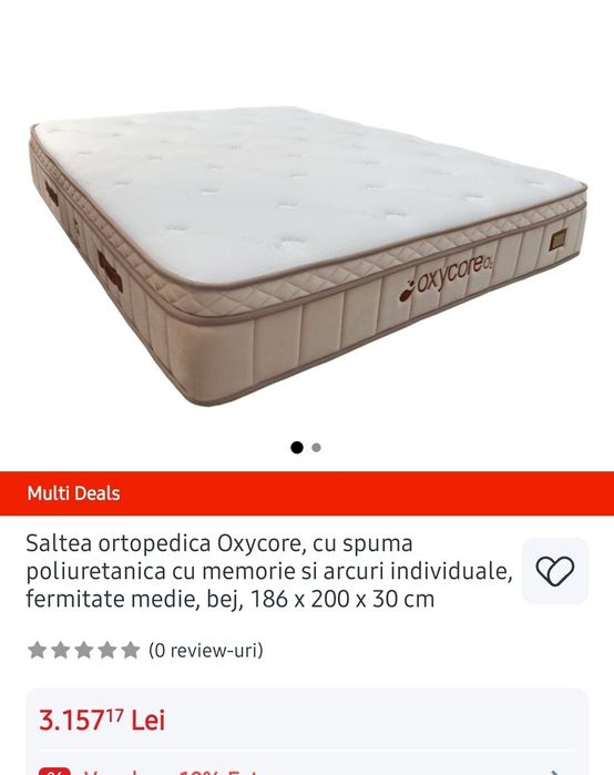 Vand saltea arcuri individuale 200x160