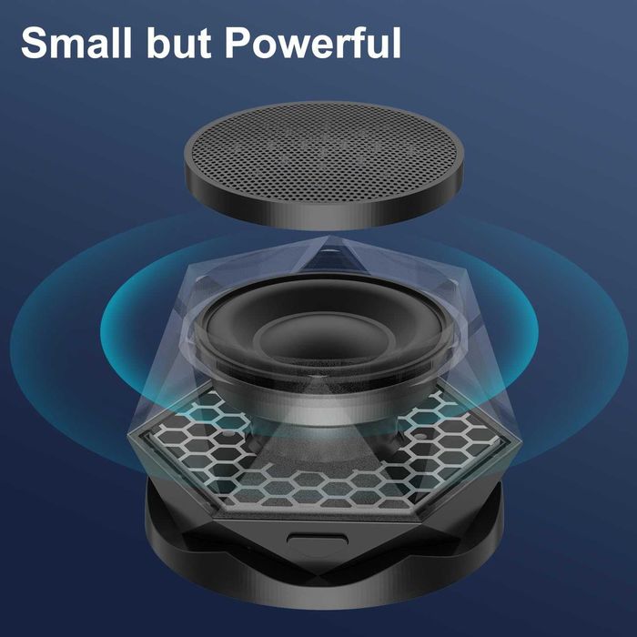 Mini boxa portabila VALA® Bluetooth TWS Bass Stereo RGB Neagra