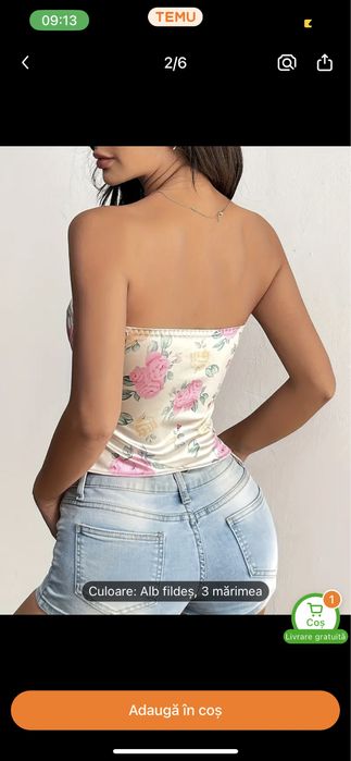 Top satin cu nasturi