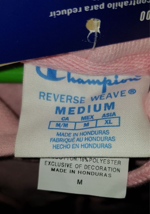 Hanorac cu gluga M Champion roz reverse weave