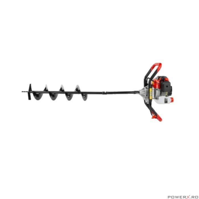 Motoburghiu de pamant pe benzina cu 3 burghie, motor in 2 timpi, 6 CP,