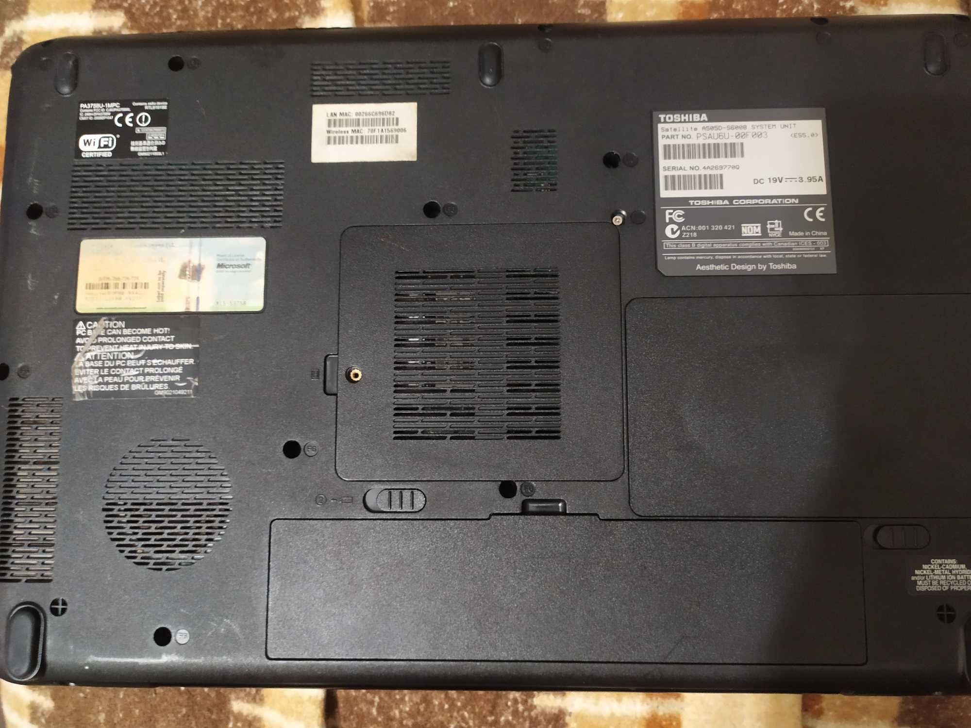 Лаптоп TOSHIBA  Satellite A505