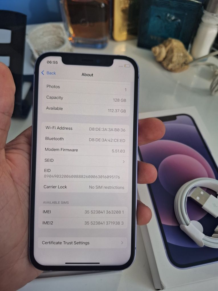 Iphone 12 128GB + пълен комплект. Възможен коментар.