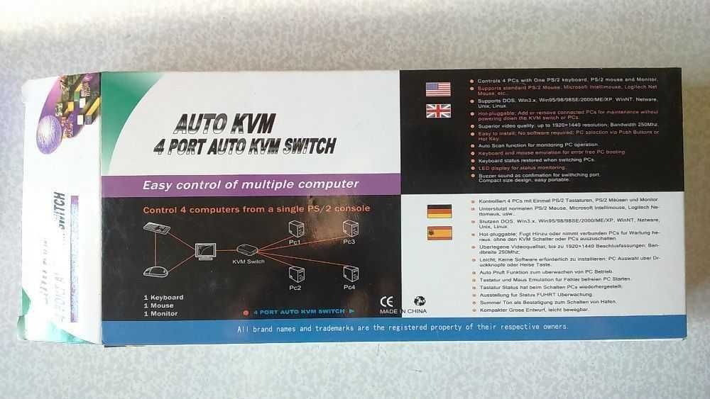 KVM Switch КВМ Свитч 4-портовый MAITUO MT-471S новый