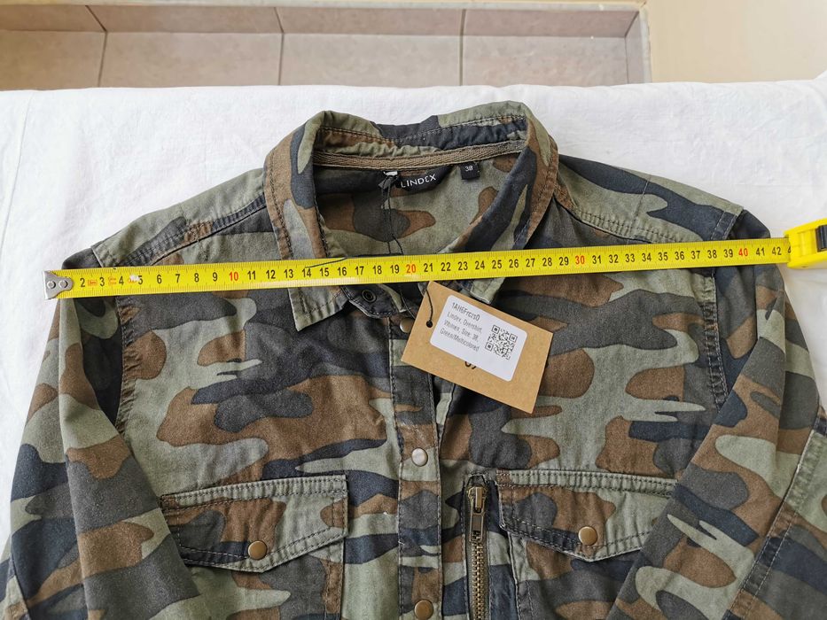 Camasa femei maneca lunga verde camuflaj, verde militar, marime 38