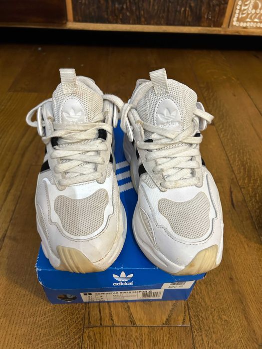 Sneakers Adidas albi piele