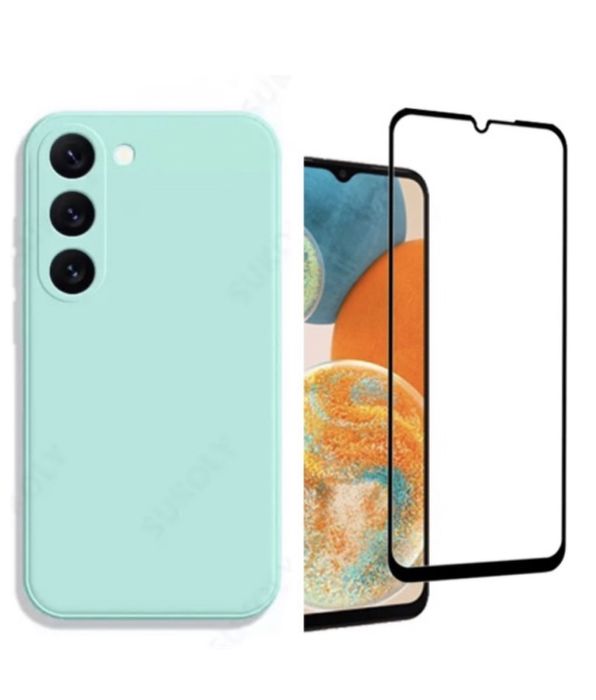 Samsung A12/A13/A14/A15/A25/A16 Husa Silicon Catifea+ Folie Sticla 10D