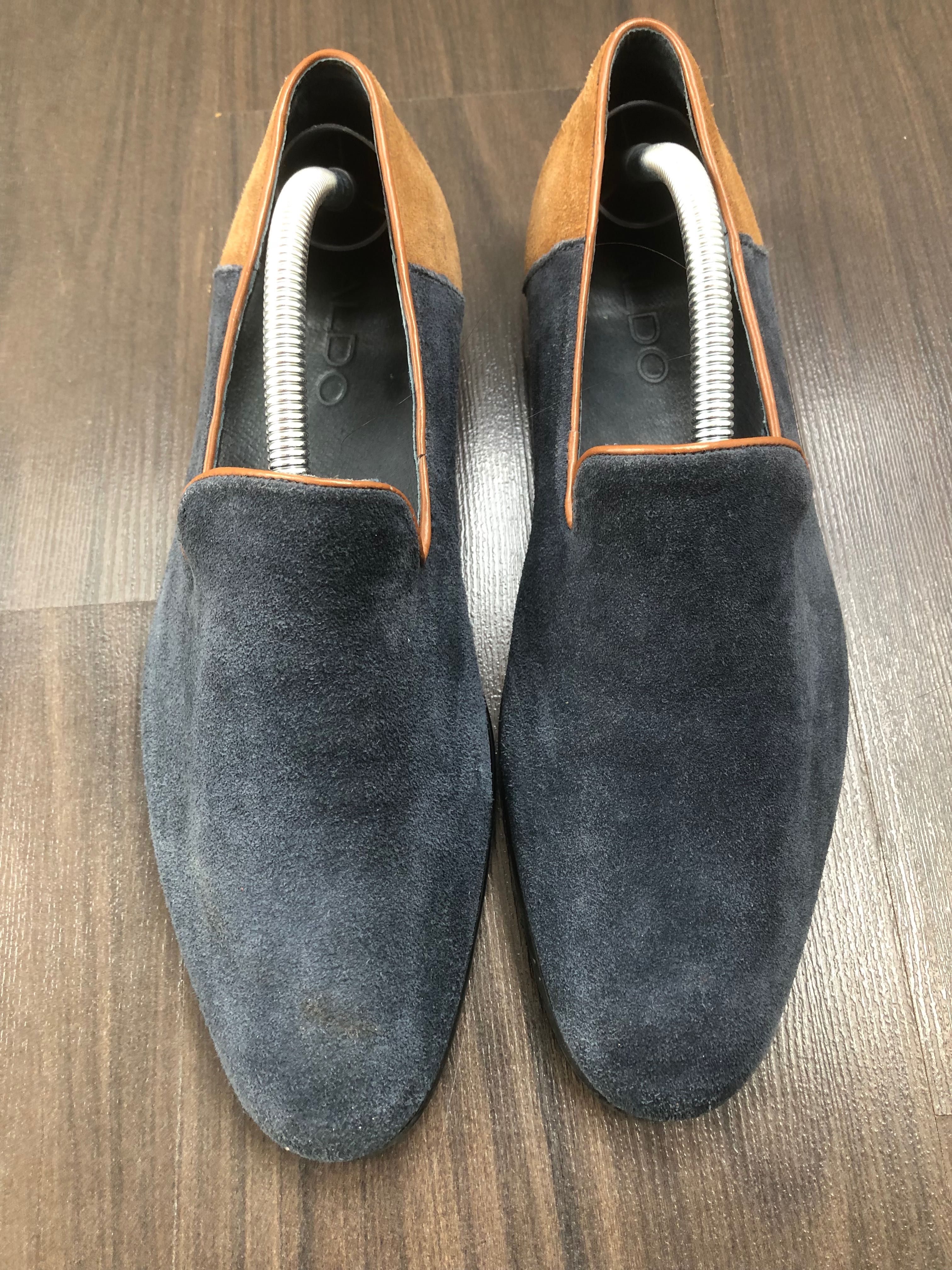 Pantofi barbati piele suede, Aldo , bleumarin cu maro