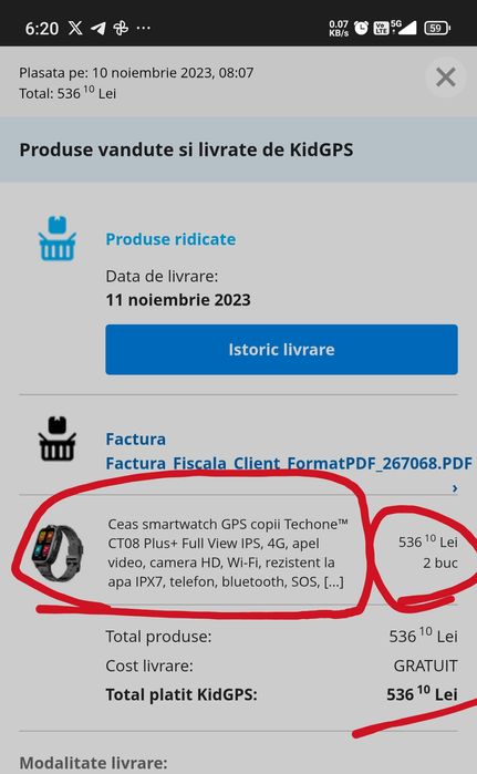 Ceas smartwatch copii cu GPS cu sim 4G si camera