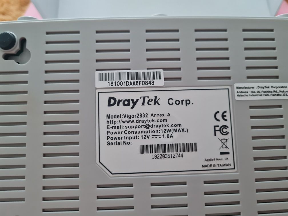 DrayTek router Vigor 2832
