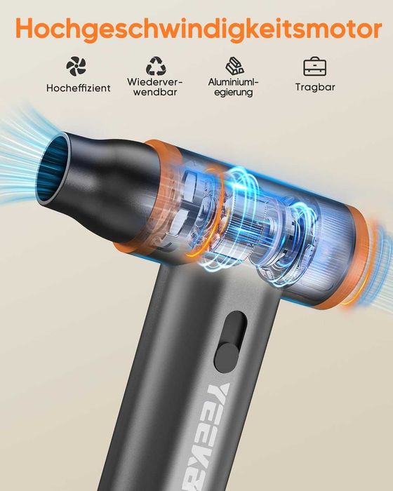 Електрически въздушен компресор 180000 об/мин 8000mAh алуминиев