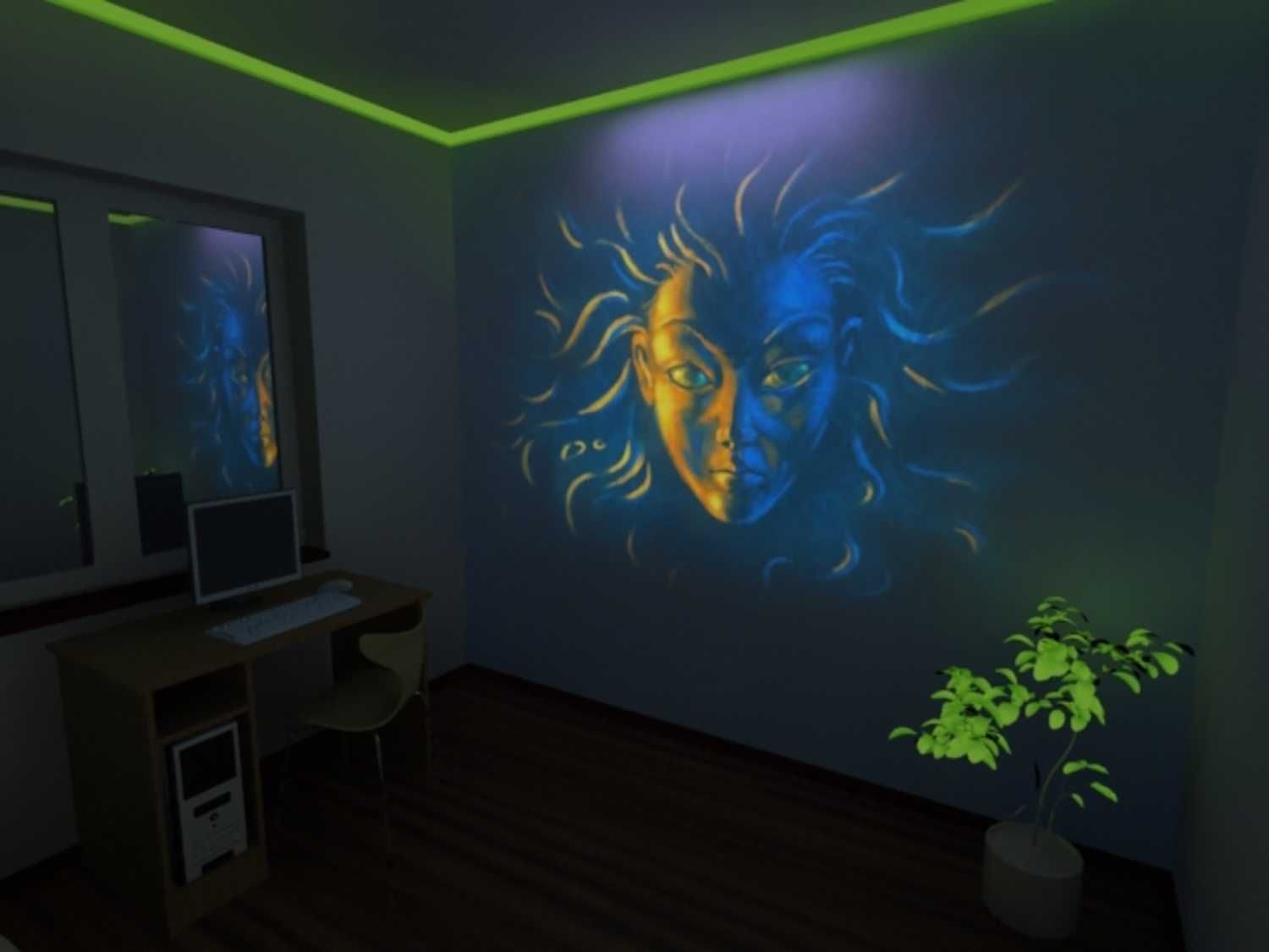 краски фосфорные отражающие для night club design