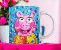 Cana personalizata, Peppa Pig, Ceramica, Alb, 350 ml