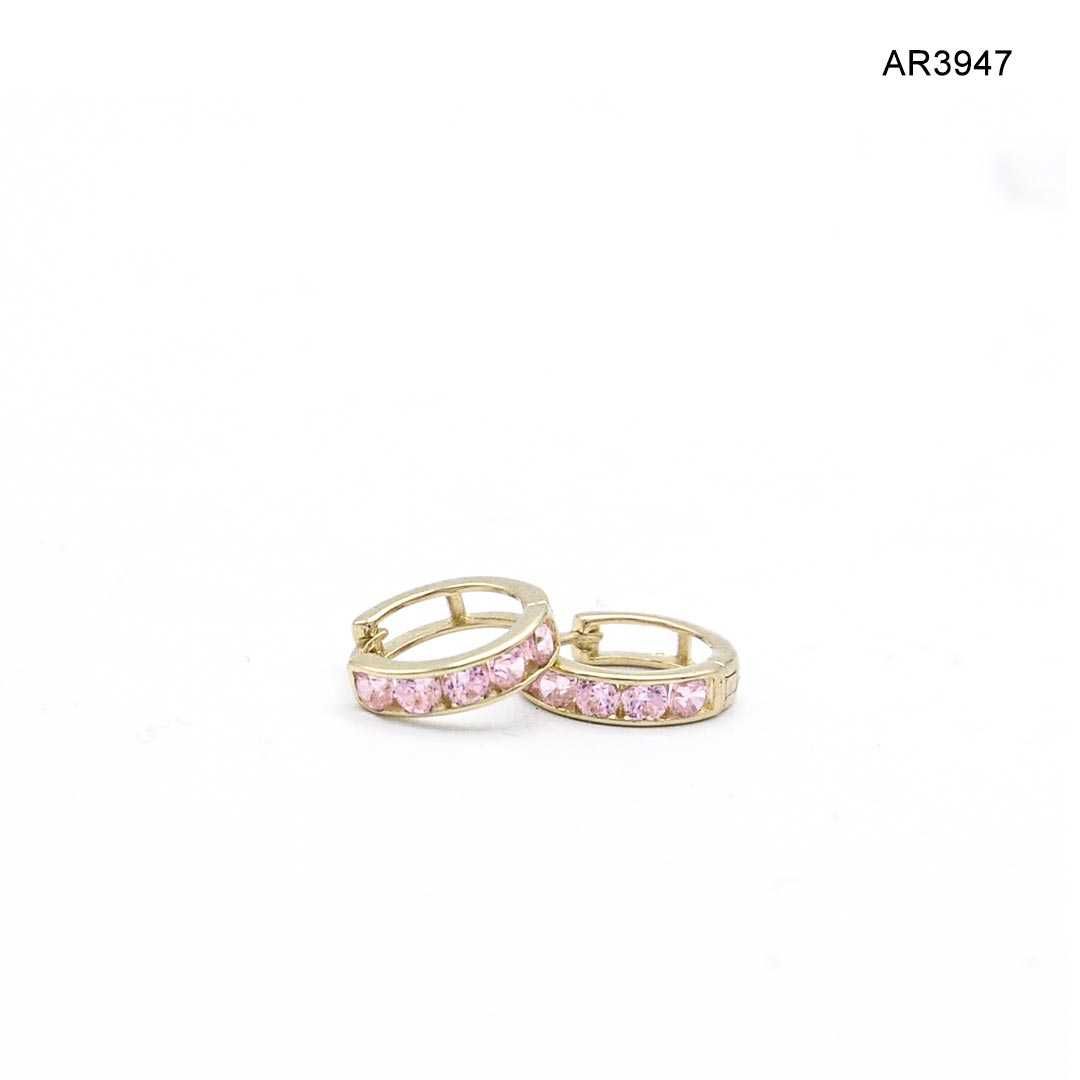 Cercei Aur 14K Baby, cu cristale de zirconiu, roz ARJEWELS [AR3947]