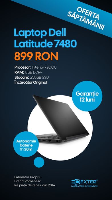 Dell Latitude 7480 - i5 gen 7 - 899 lei