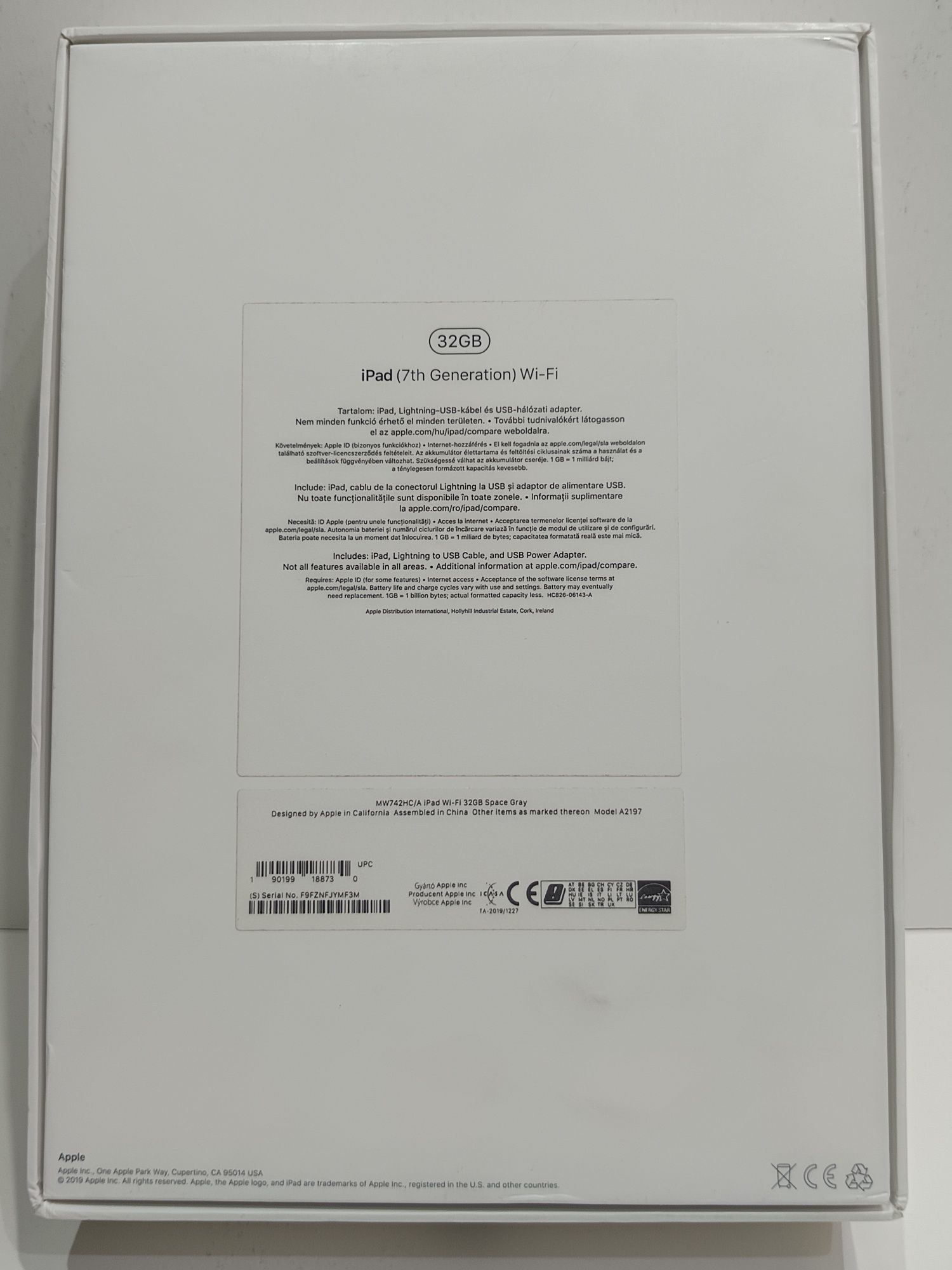 Таблет Apple 10.2-inch iPad 7 Wi-Fi 32GB - MW742HC/A