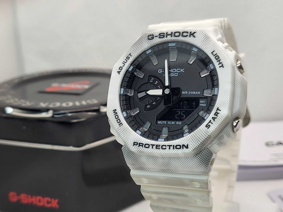 Ceas Sport Casio G-Shock GA-2100 Dirty White – Nou, Garanție 2 Ani